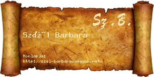 Szél Barbara névjegykártya