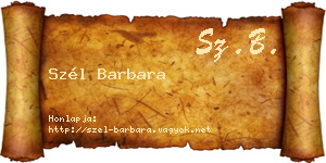 Szél Barbara névjegykártya